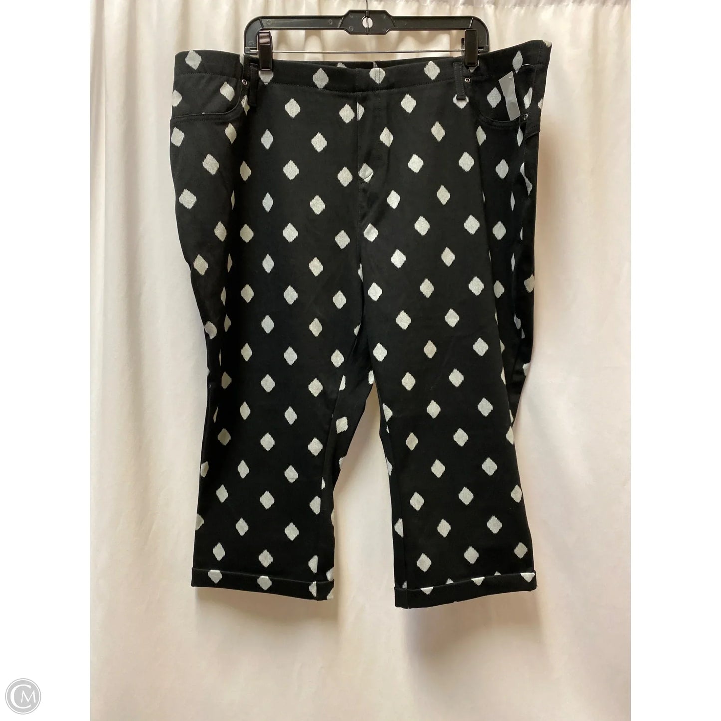 Capris By Terra & Sky In Black & White, Size: 3x