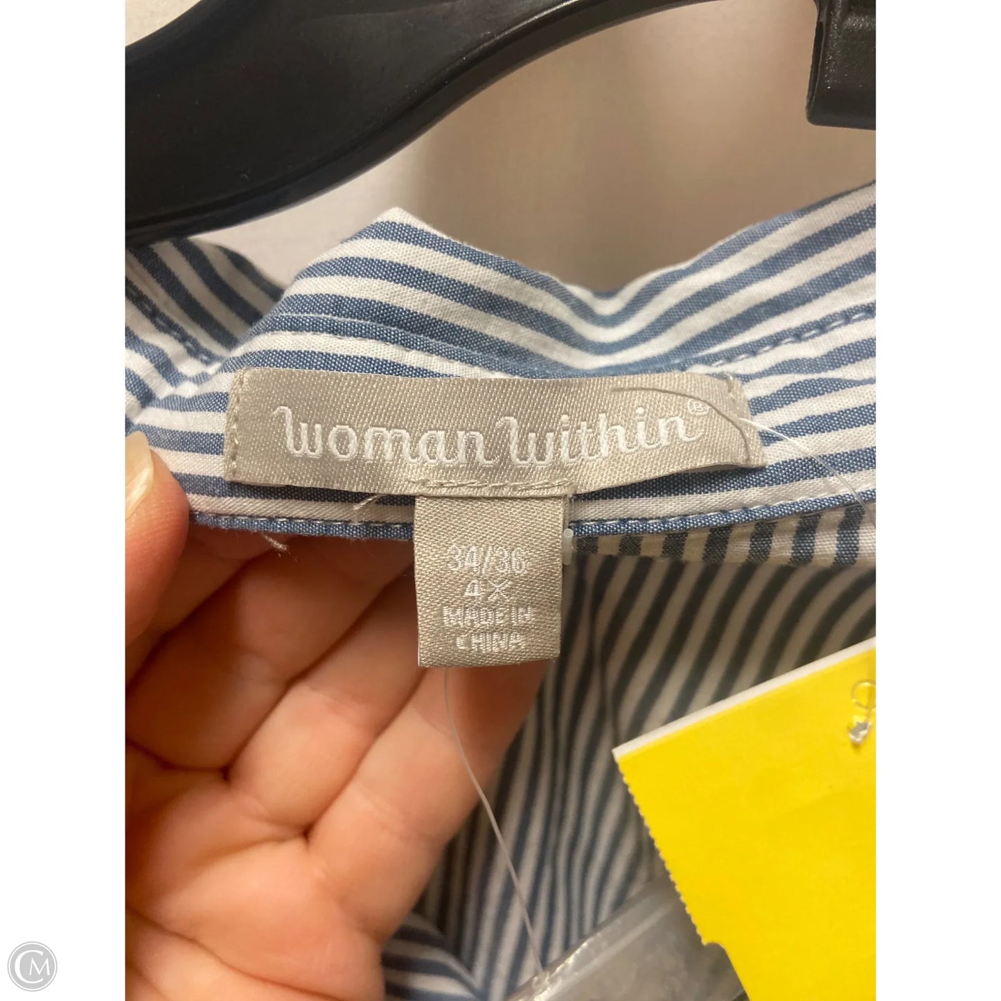 Top Long Sleeve By Woman Within In Blue, Size: 4x