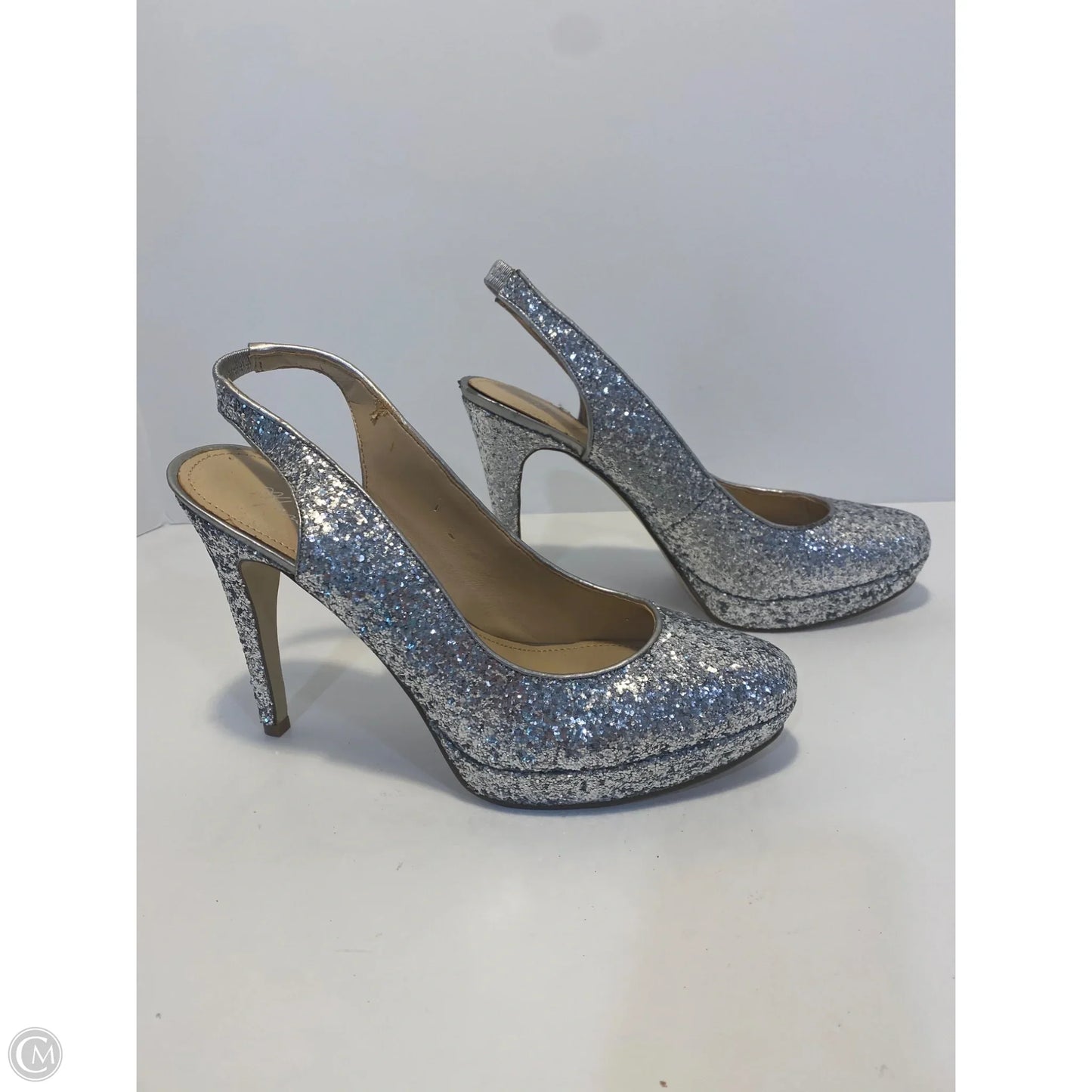Shoes Heels Stiletto By Marc Fisher In Silver, Size: 9