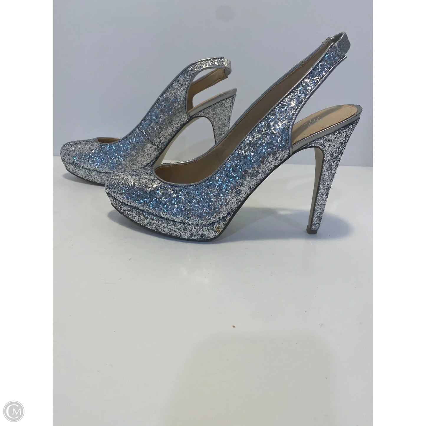 Shoes Heels Stiletto By Marc Fisher In Silver, Size: 9