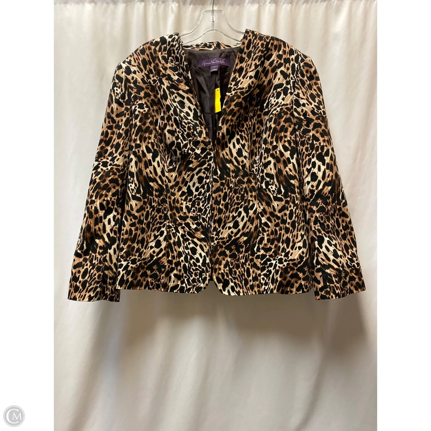 Blazer By Gloria Vanderbilt In Animal Print, Size: Xl