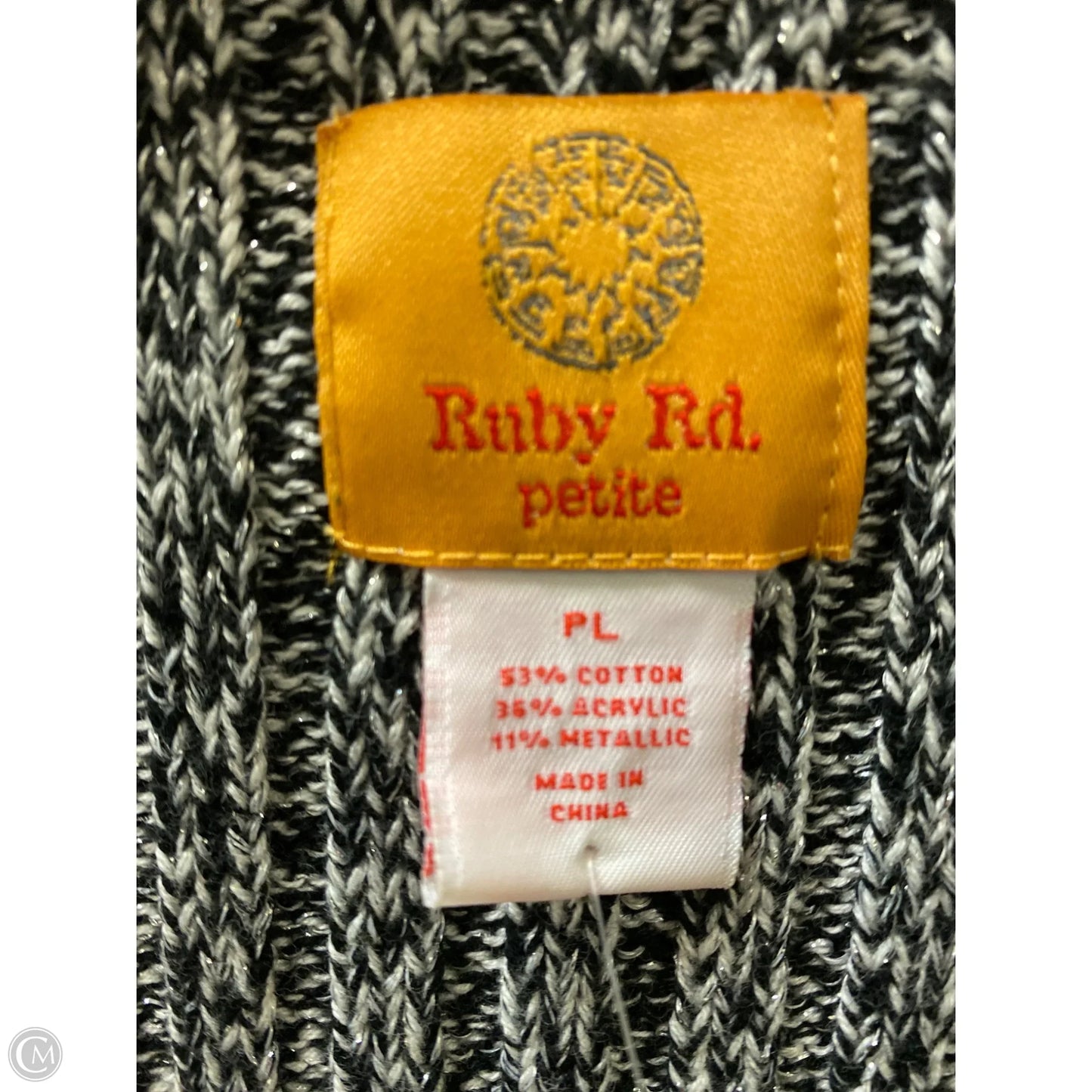 Sweater By Ruby Rd In Black & White, Size: Lp