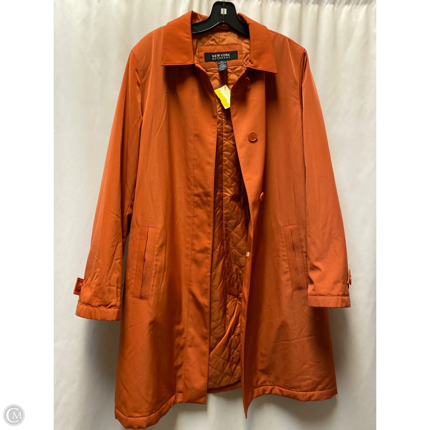 Coat Raincoat By New York And Co In Orange, Size: L