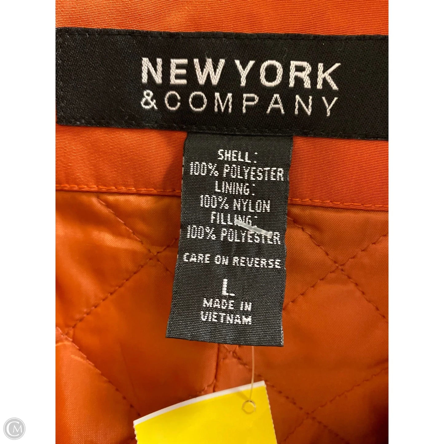Coat Raincoat By New York And Co In Orange, Size: L