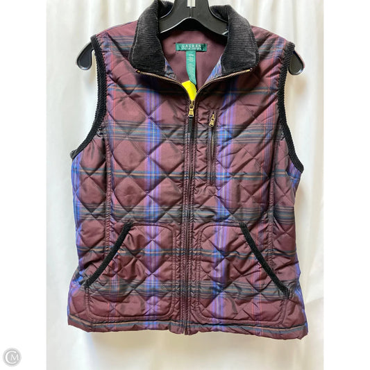 Vest Puffer & Quilted By Ralph Lauren In Maroon, Size: L