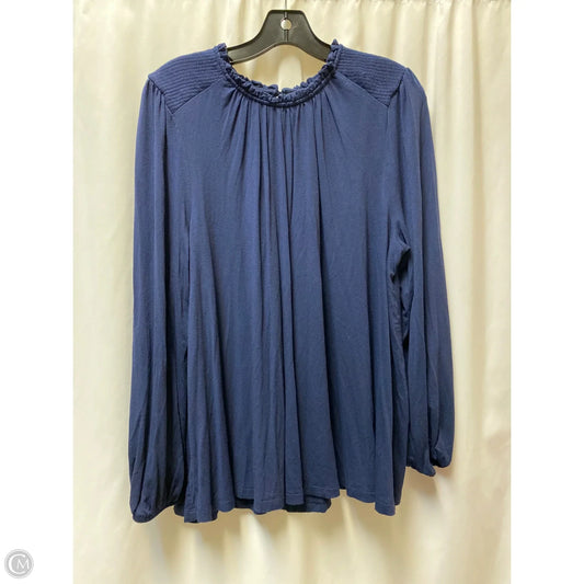 Top Long Sleeve By Lane Bryant In Navy, Size: L