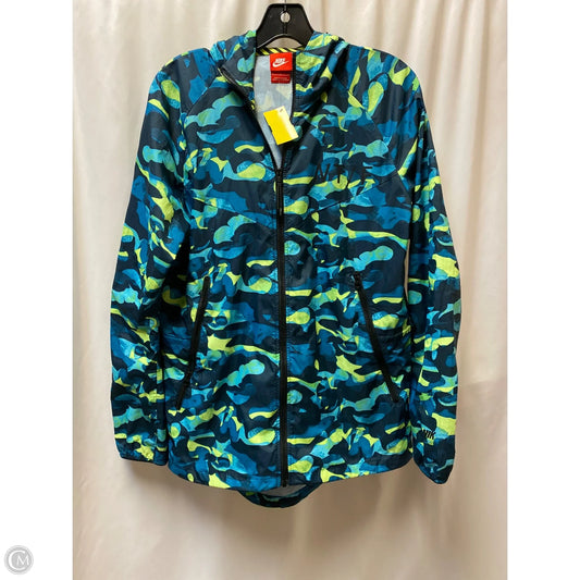 Athletic Jacket By Nike In Blue, Size: L
