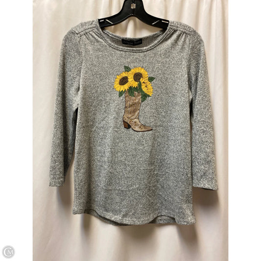 Top Long Sleeve By Vintage In Grey, Size: S