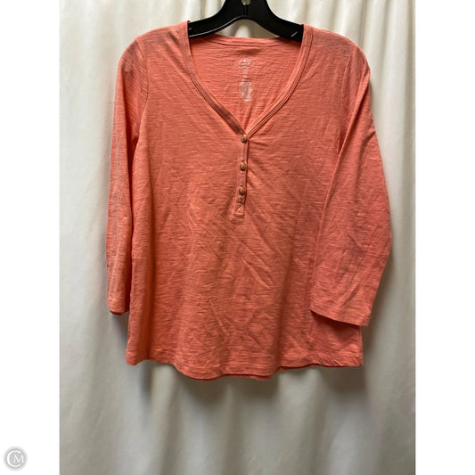 Top Long Sleeve By St Johns Bay In Peach, Size: Sp