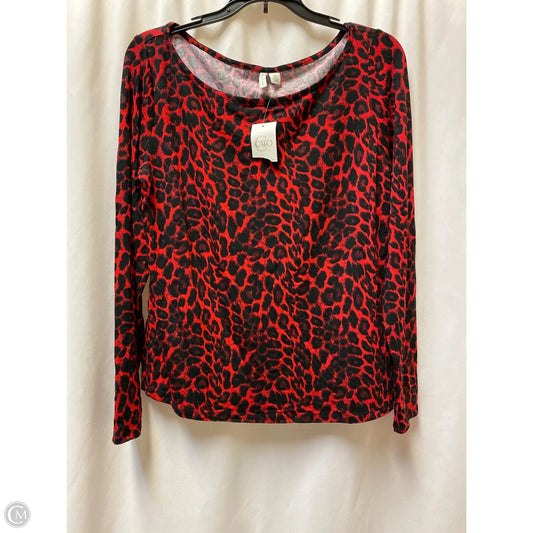 Top Long Sleeve By Cato In Red, Size: M