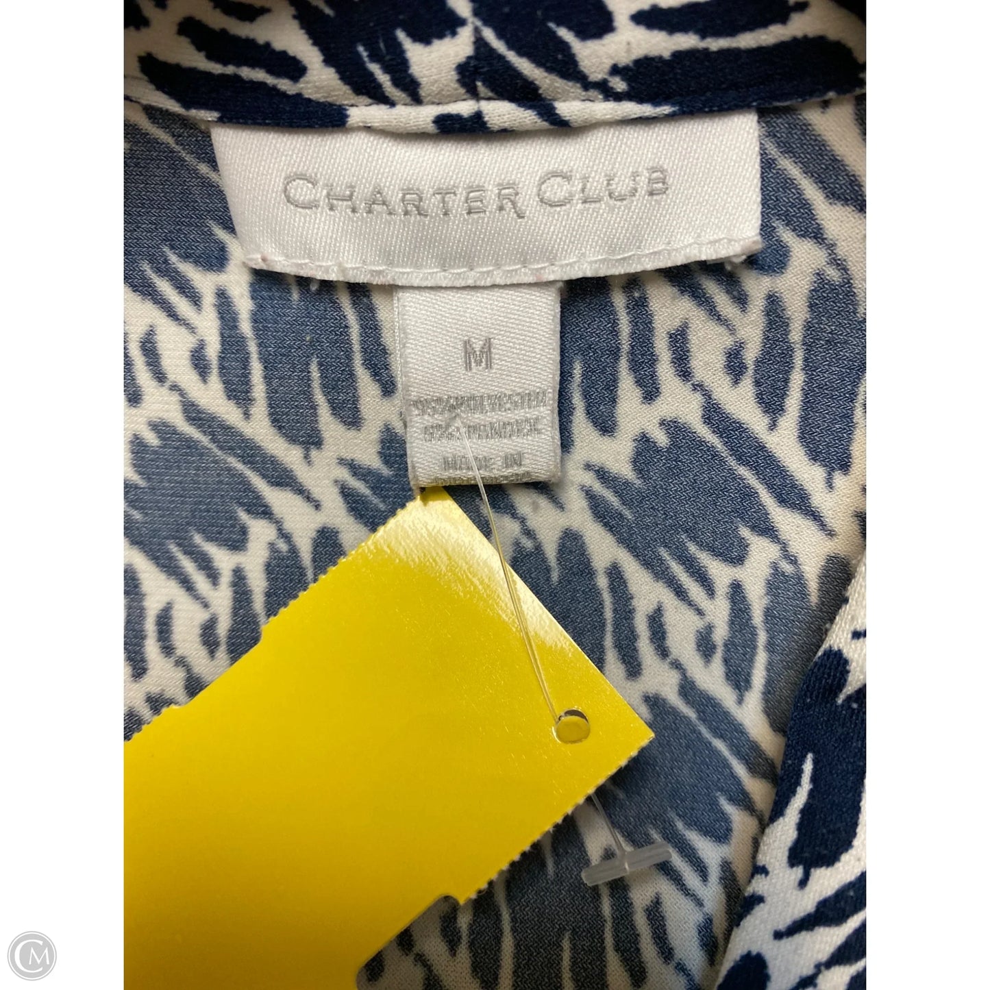 Top Long Sleeve By Charter Club In Navy, Size: M