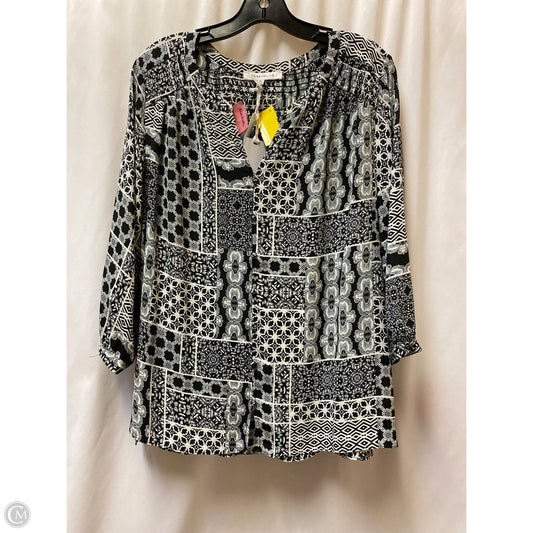 Top Long Sleeve By Rose And Olive In Black & White, Size: 1x