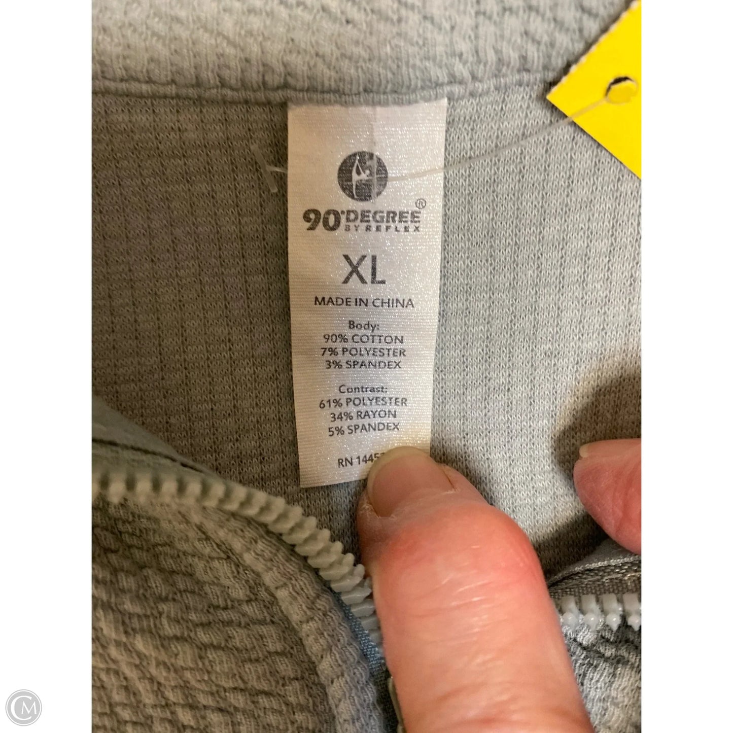 Athletic Jacket By 90 Degrees By Reflex In Grey, Size: Xl