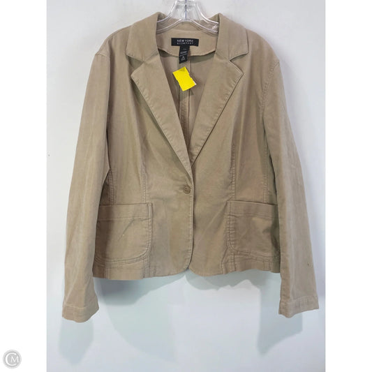 Blazer By New York And Co In Tan, Size: 1x