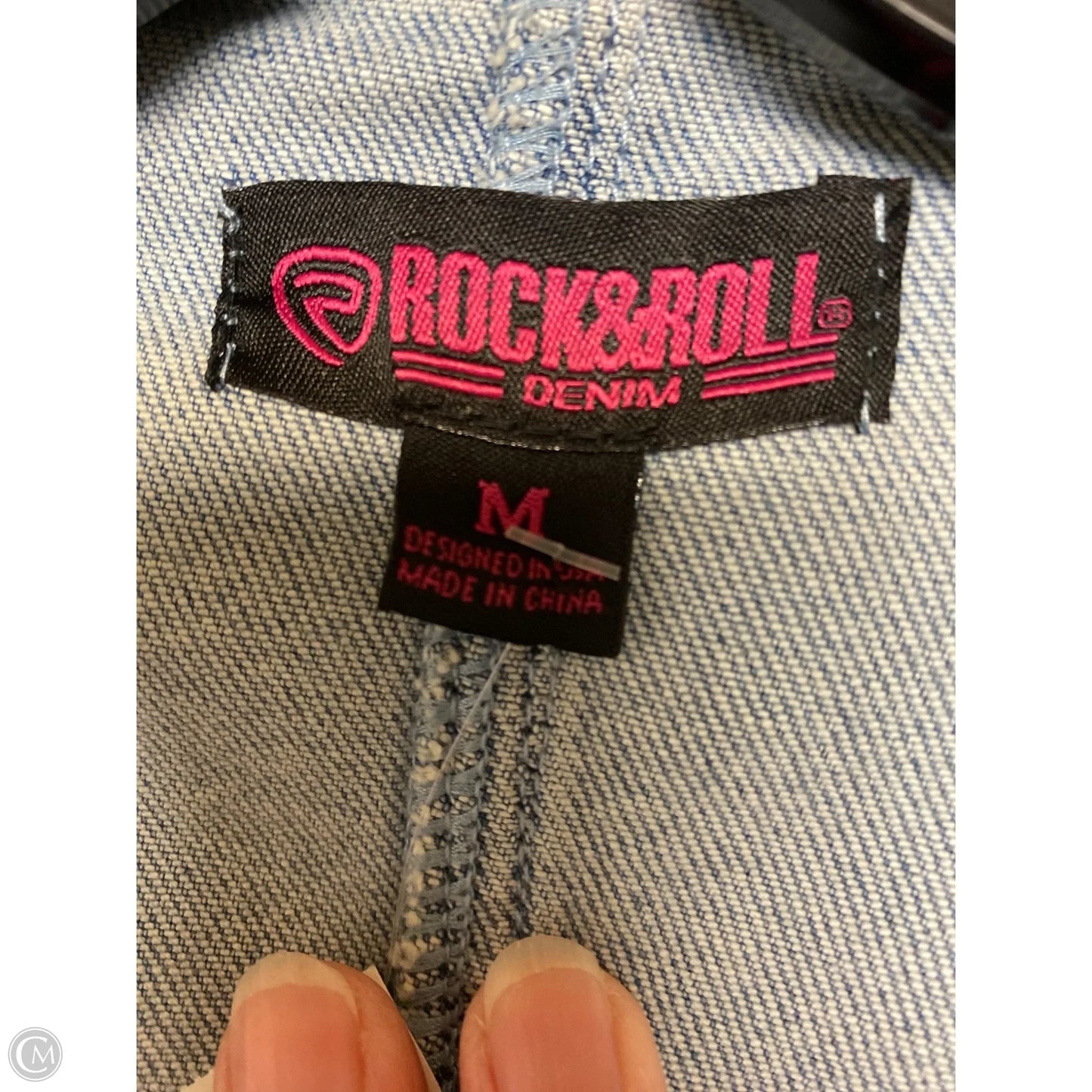 Jacket Denim By Clothes Mentor In Blue Denim, Size: M