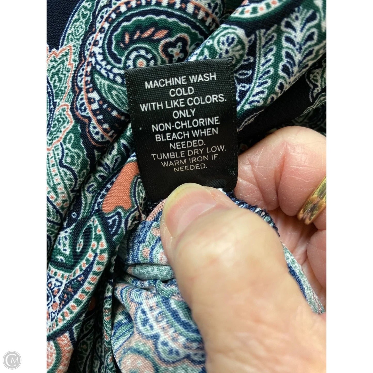 Top Long Sleeve By Roz And Ali In Paisley Print, Size: 1x