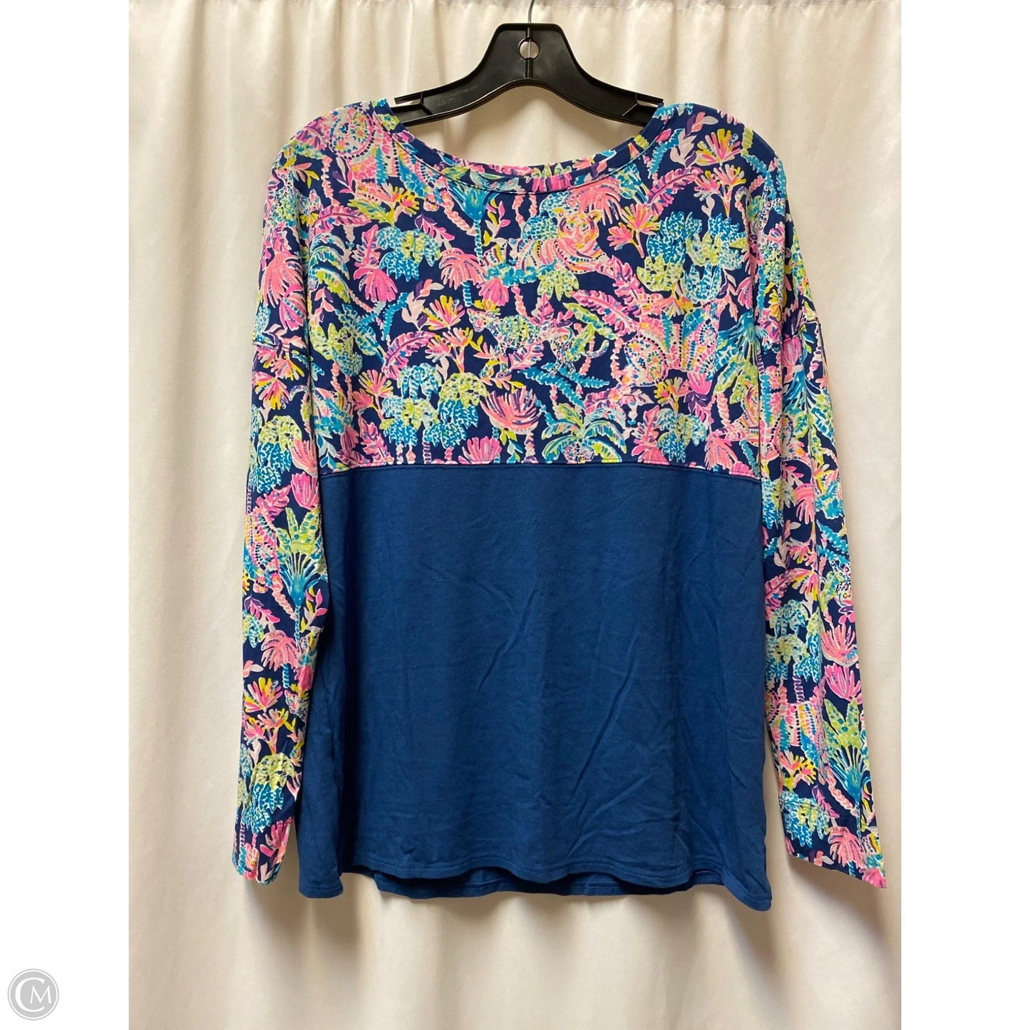 Top Long Sleeve Designer By Lilly Pulitzer In Navy, Size: S