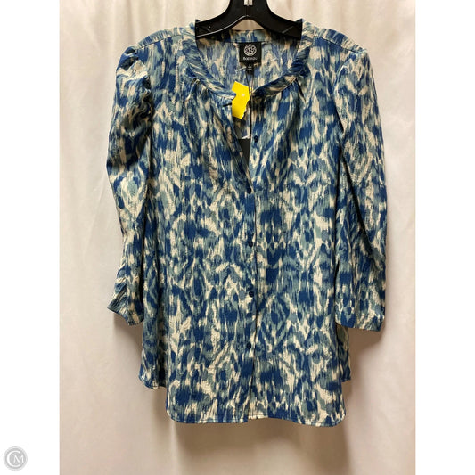Top Long Sleeve By Bobeau In Blue, Size: L