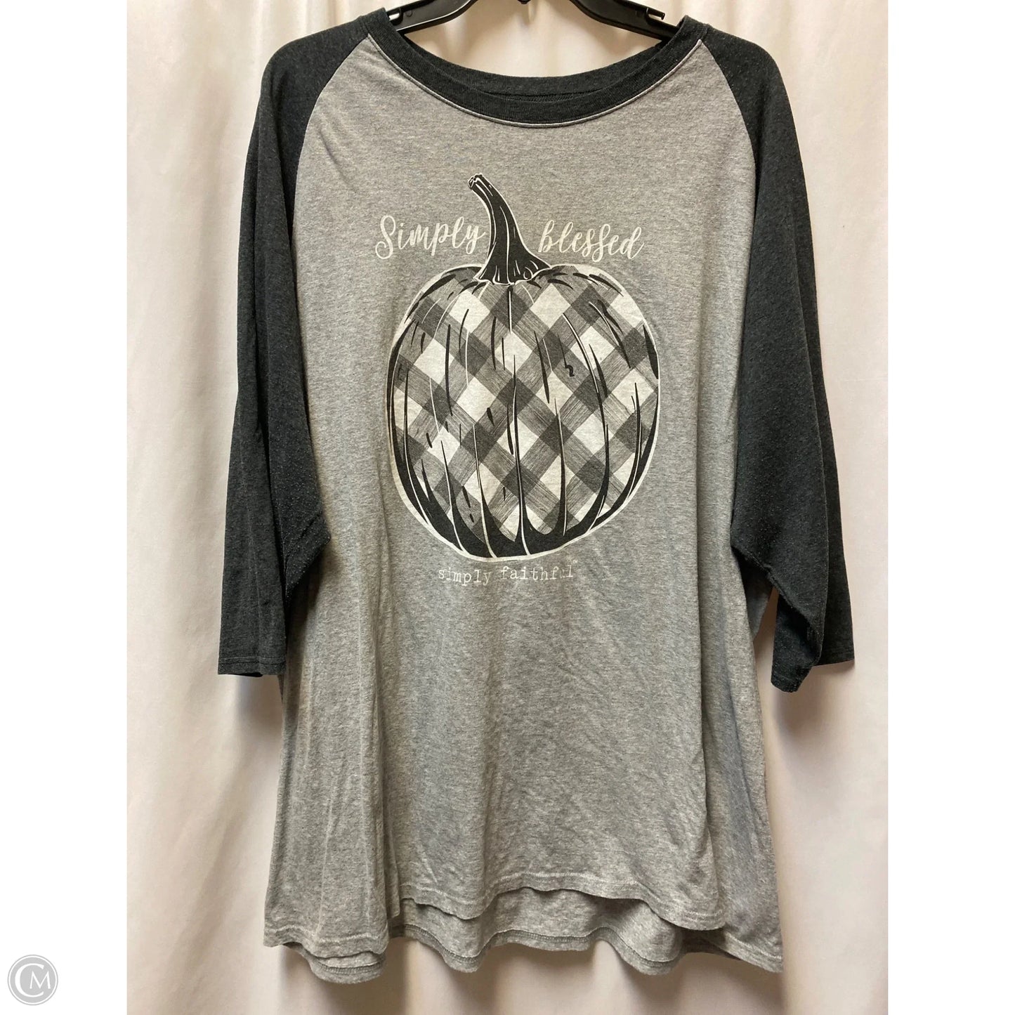 Top Long Sleeve By Simply Southern In Grey, Size: Xxl