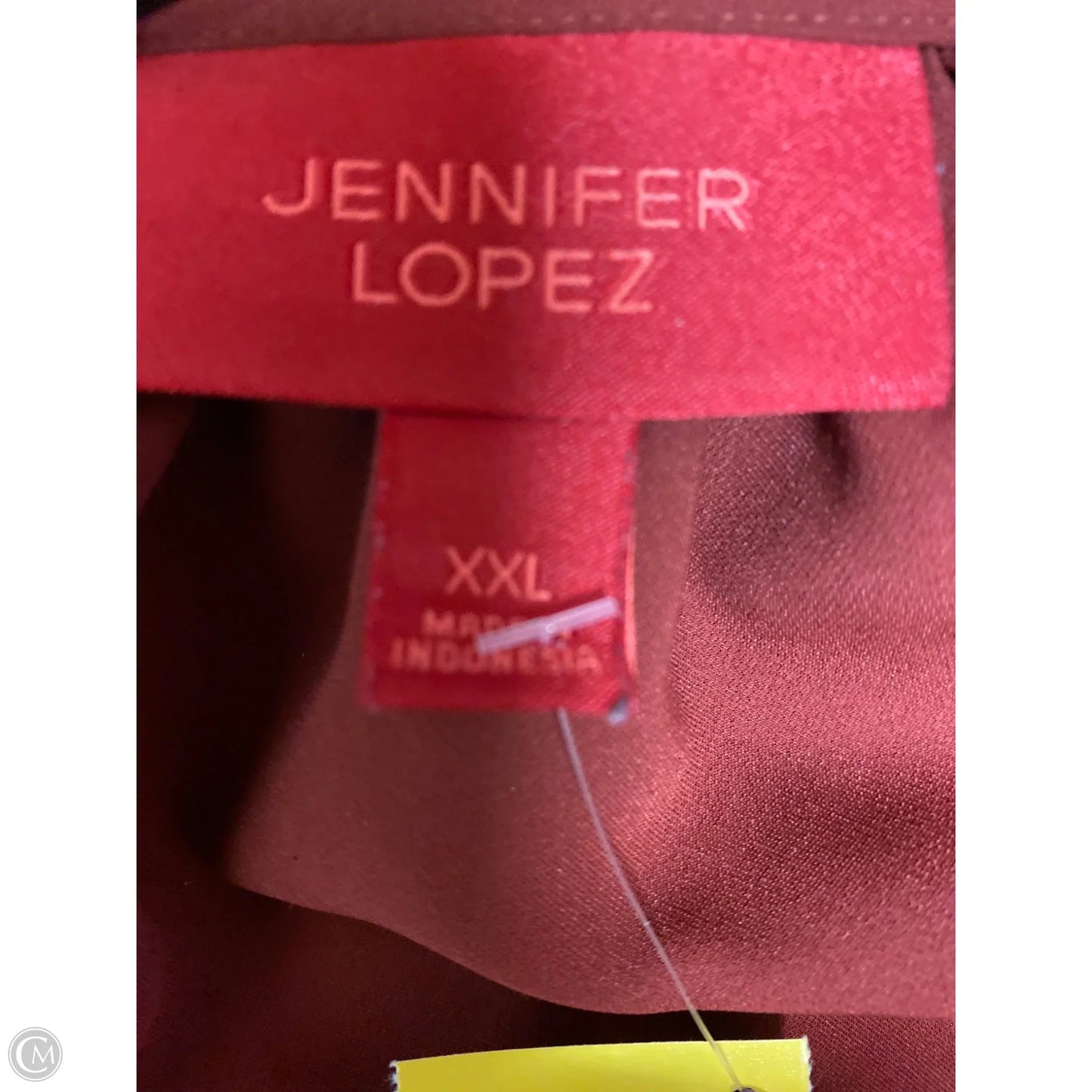 Top Long Sleeve By Jennifer Lopez In Maroon, Size: Xxl