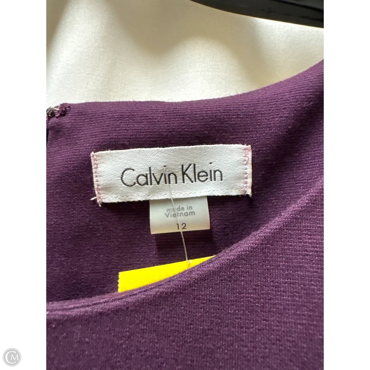 Dress Casual Midi By Calvin Klein In Purple, Size: L