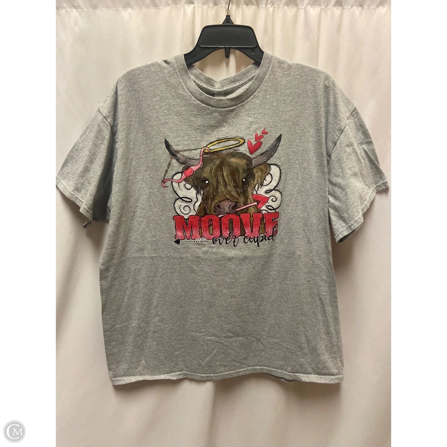 Top Short Sleeve By Gildan In Grey, Size: Xl