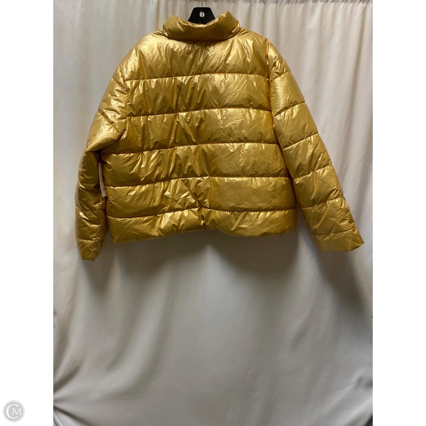 Coat Puffer & Quilted By Time And Tru In Yellow, Size: 2x