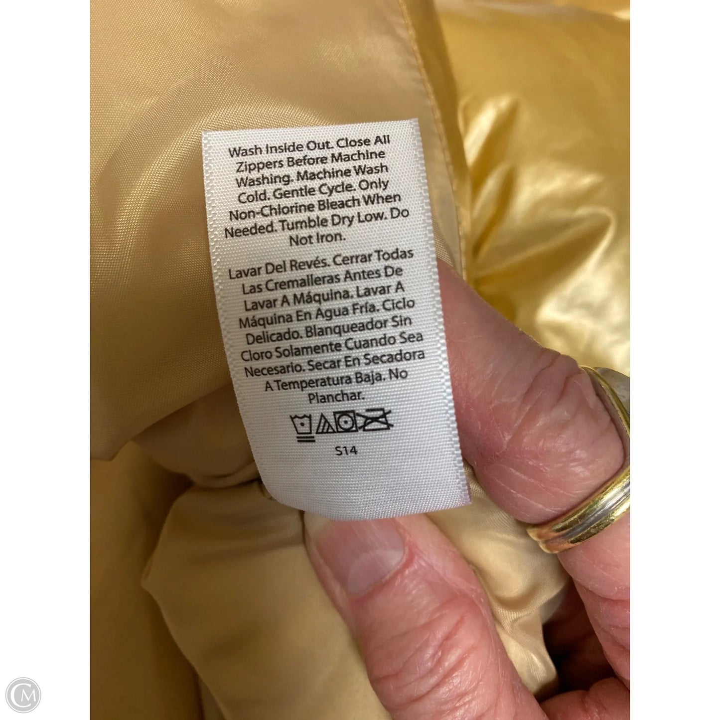 Coat Puffer & Quilted By Time And Tru In Yellow, Size: 2x