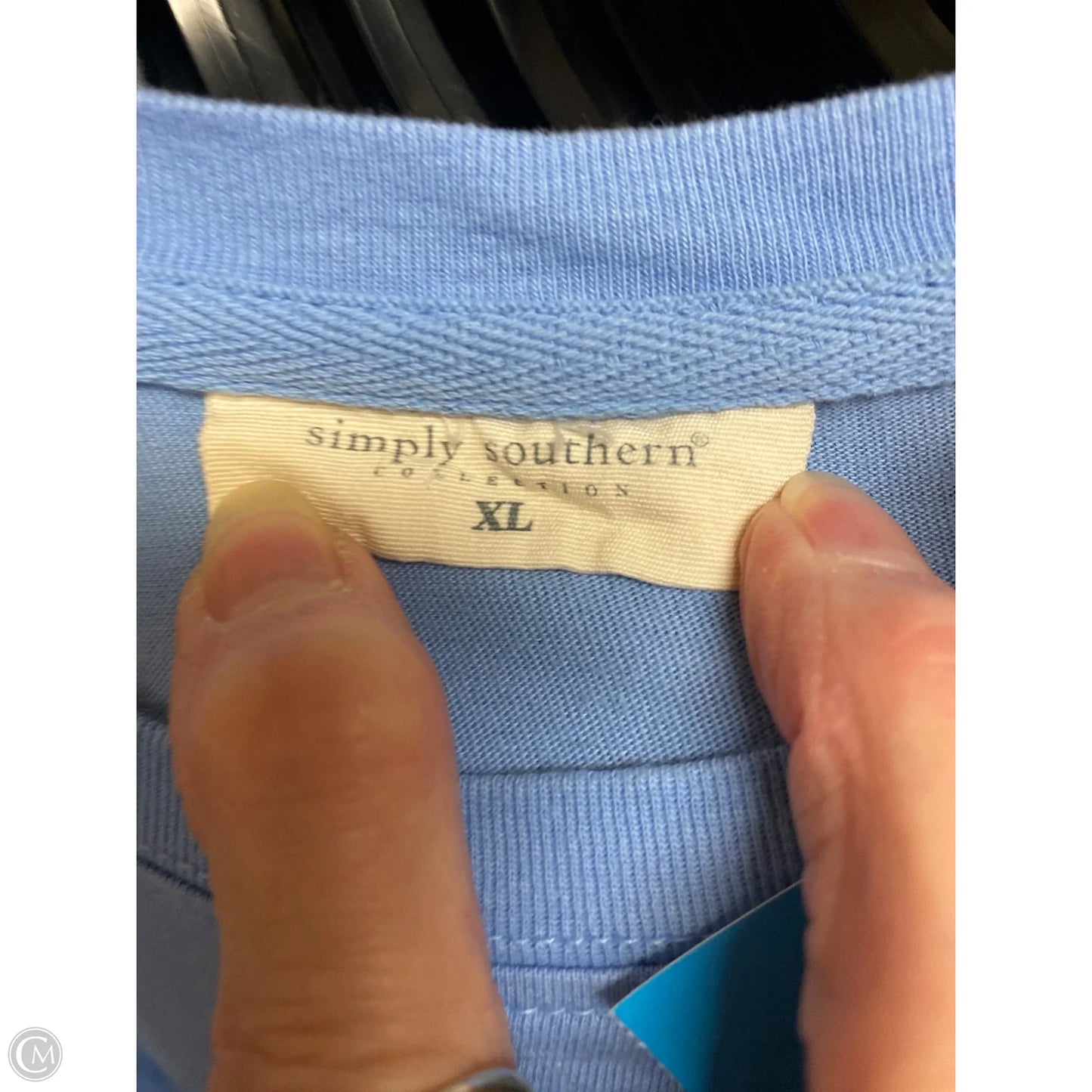 Top Long Sleeve By Simply Southern In Blue, Size: Xl