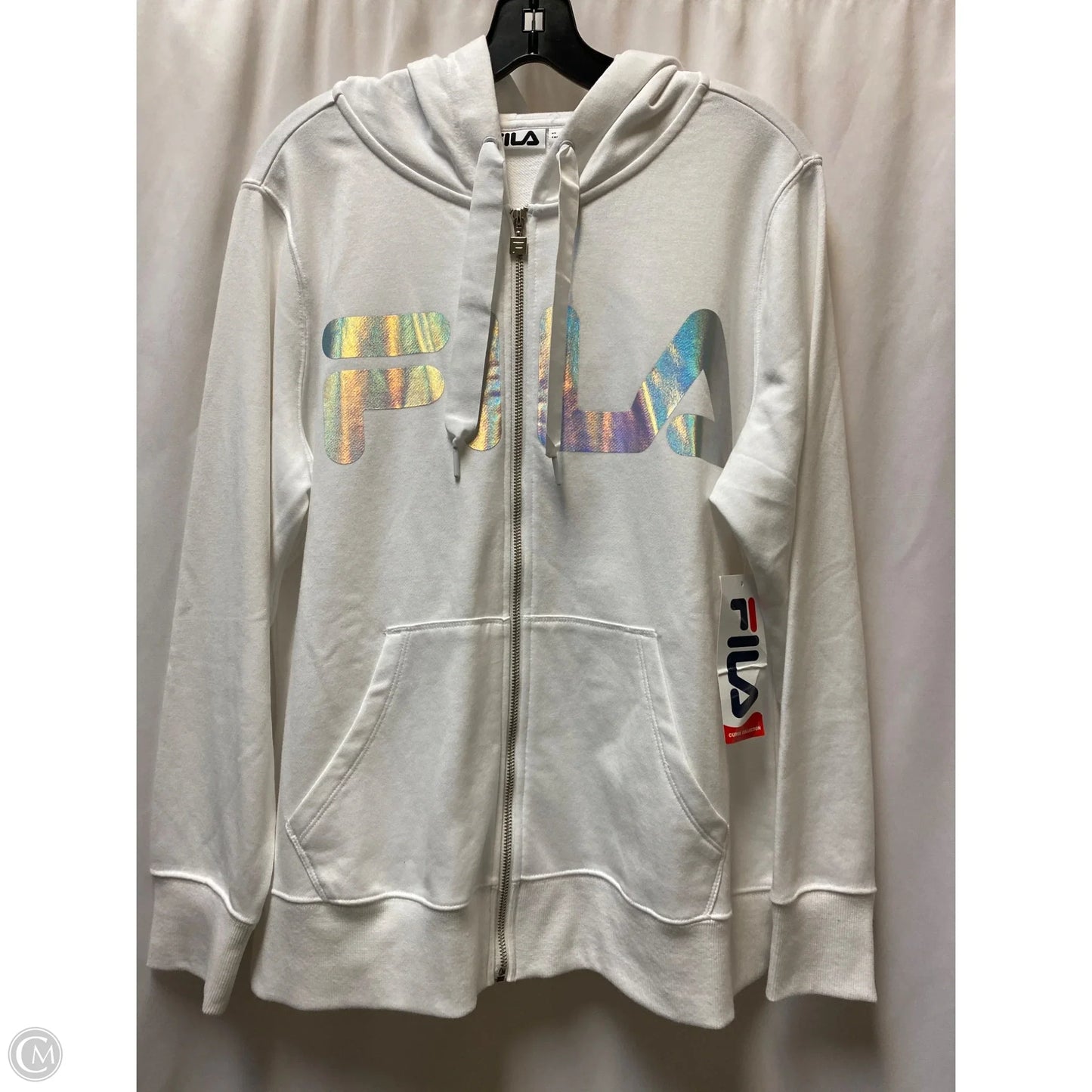 Sweatshirt Hoodie By Fila In White, Size: 1x