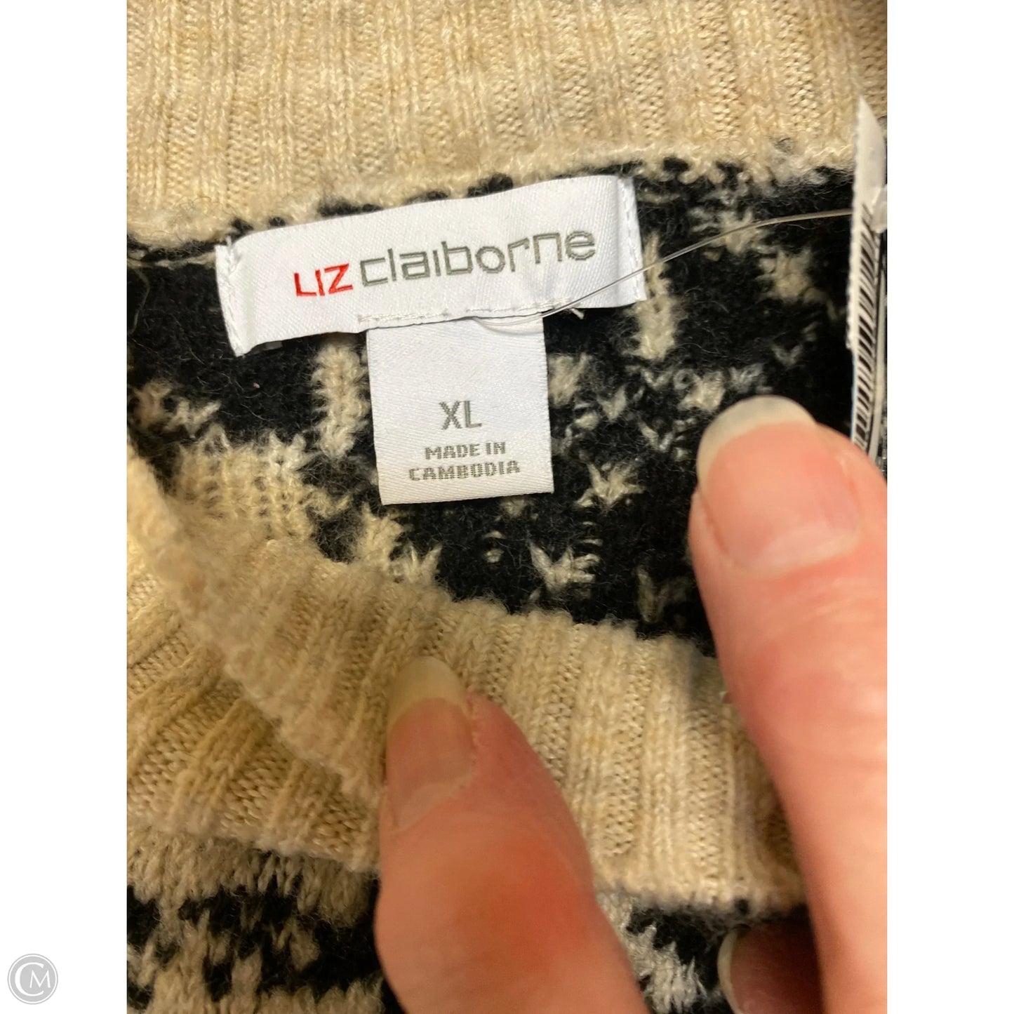 Sweater By Liz Claiborne In Tan, Size: Xl