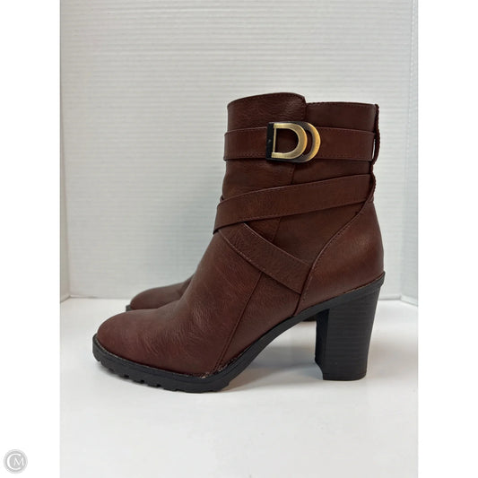 Boots Ankle Heels By Life Stride In Brown, Size: 8