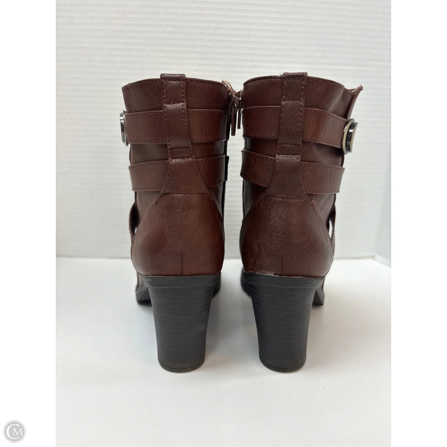 Boots Ankle Heels By Life Stride In Brown, Size: 8