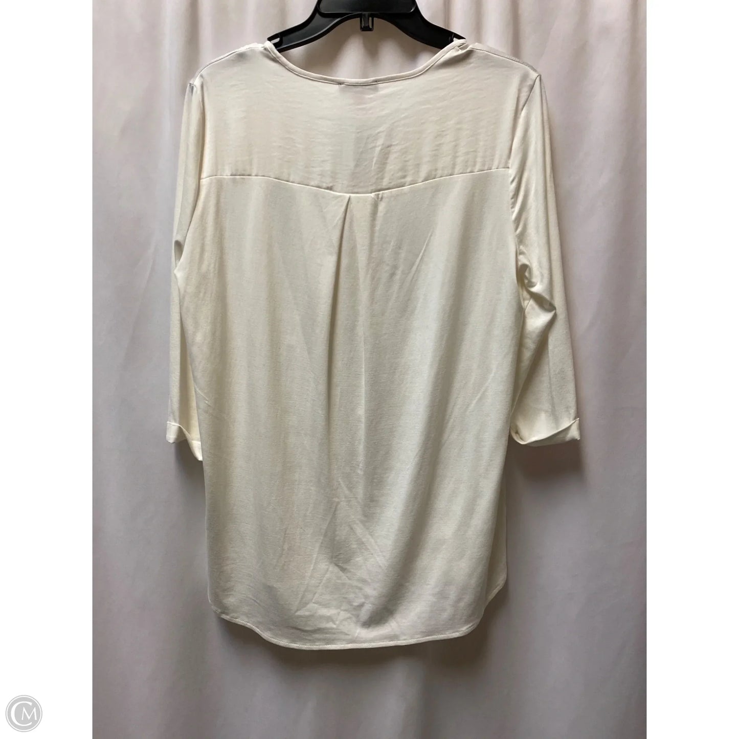 Top 3/4 Sleeve By Vince Camuto In White, Size: S
