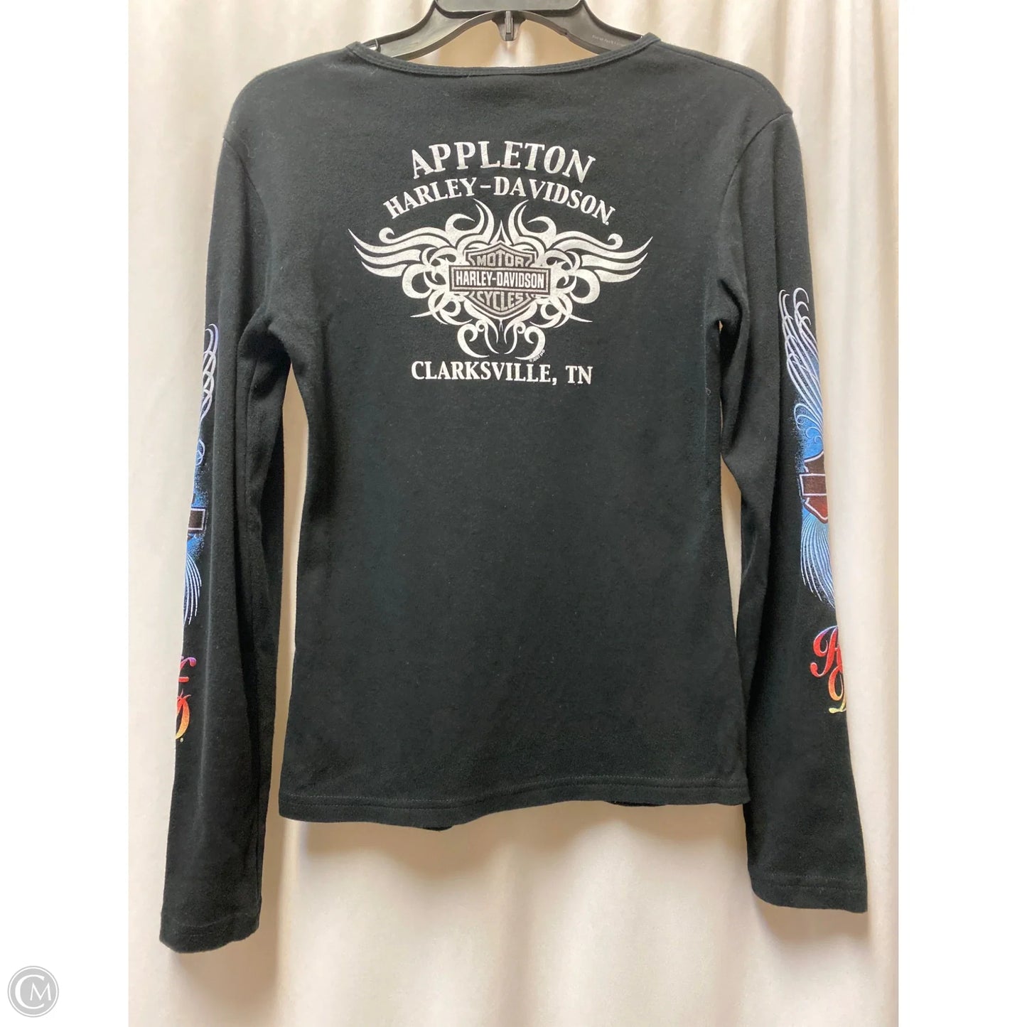 Top Long Sleeve By Harley Davidson In Black, Size: S