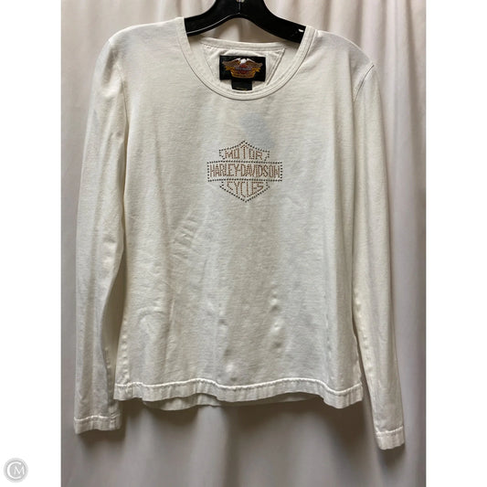 Top Long Sleeve By Harley Davidson In White, Size: M