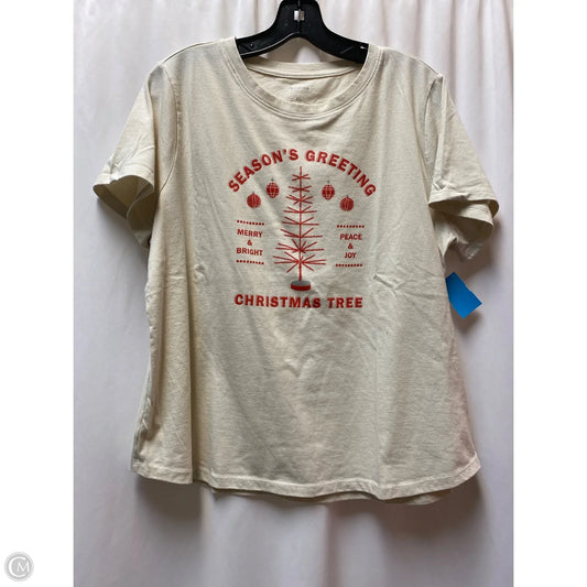 Top Short Sleeve By Sonoma In Tan, Size: Xl