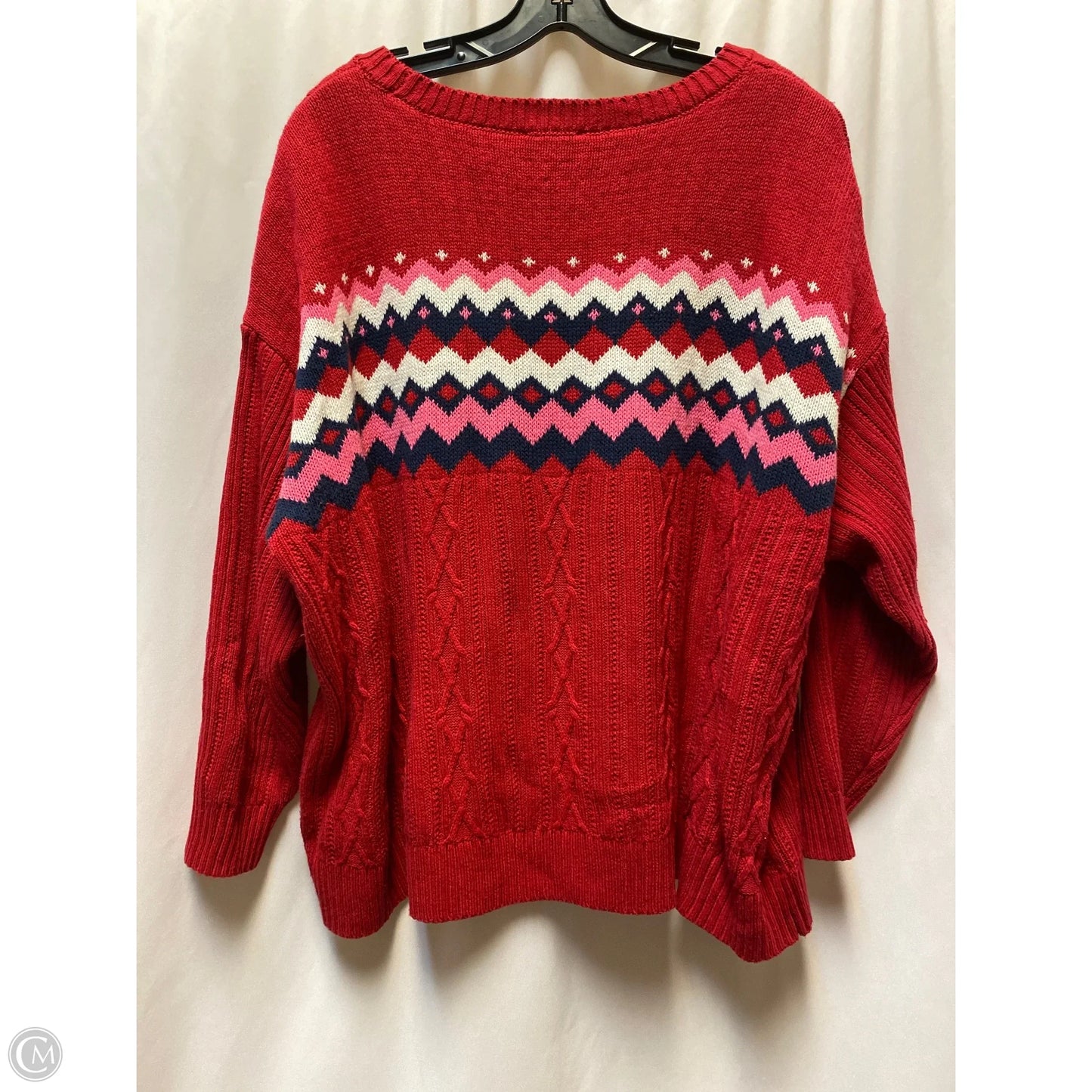 Sweater By Chaps In Red, Size: 2x