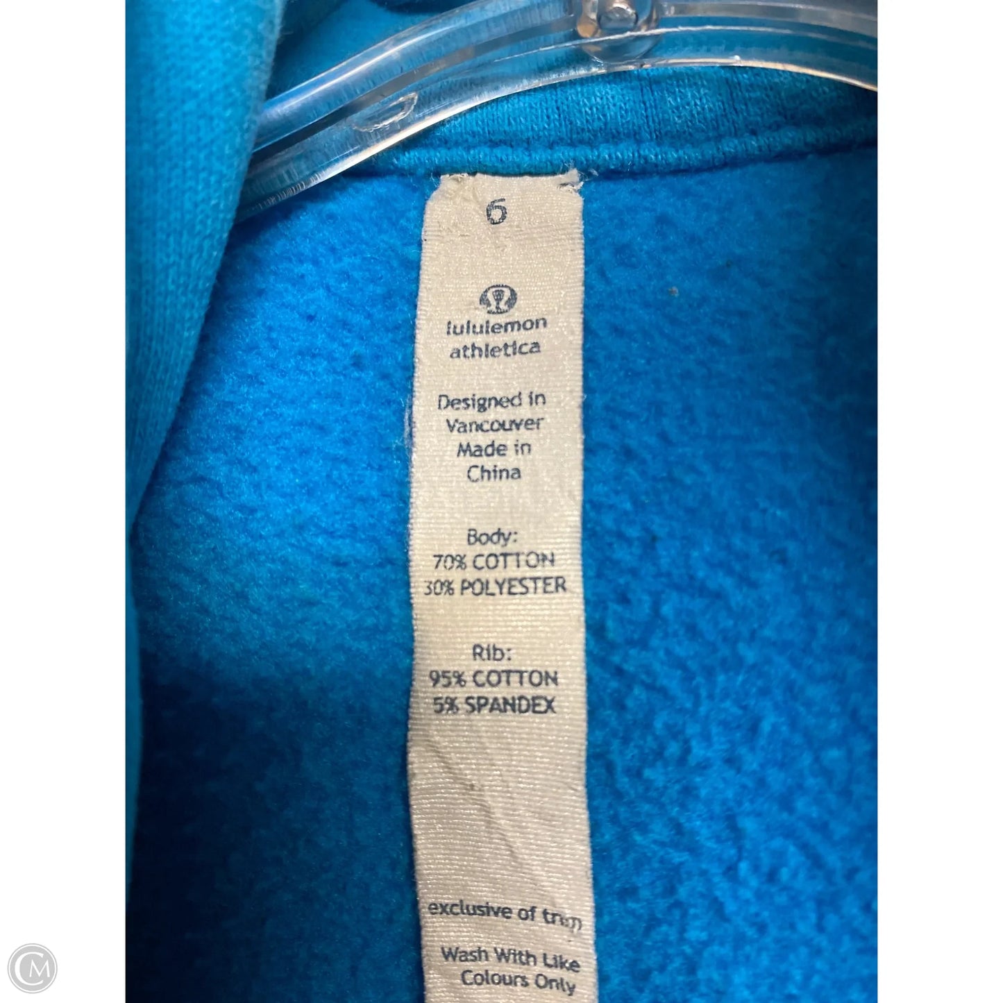 Athletic Sweatshirt Hoodie By Lululemon In Blue, Size: 6