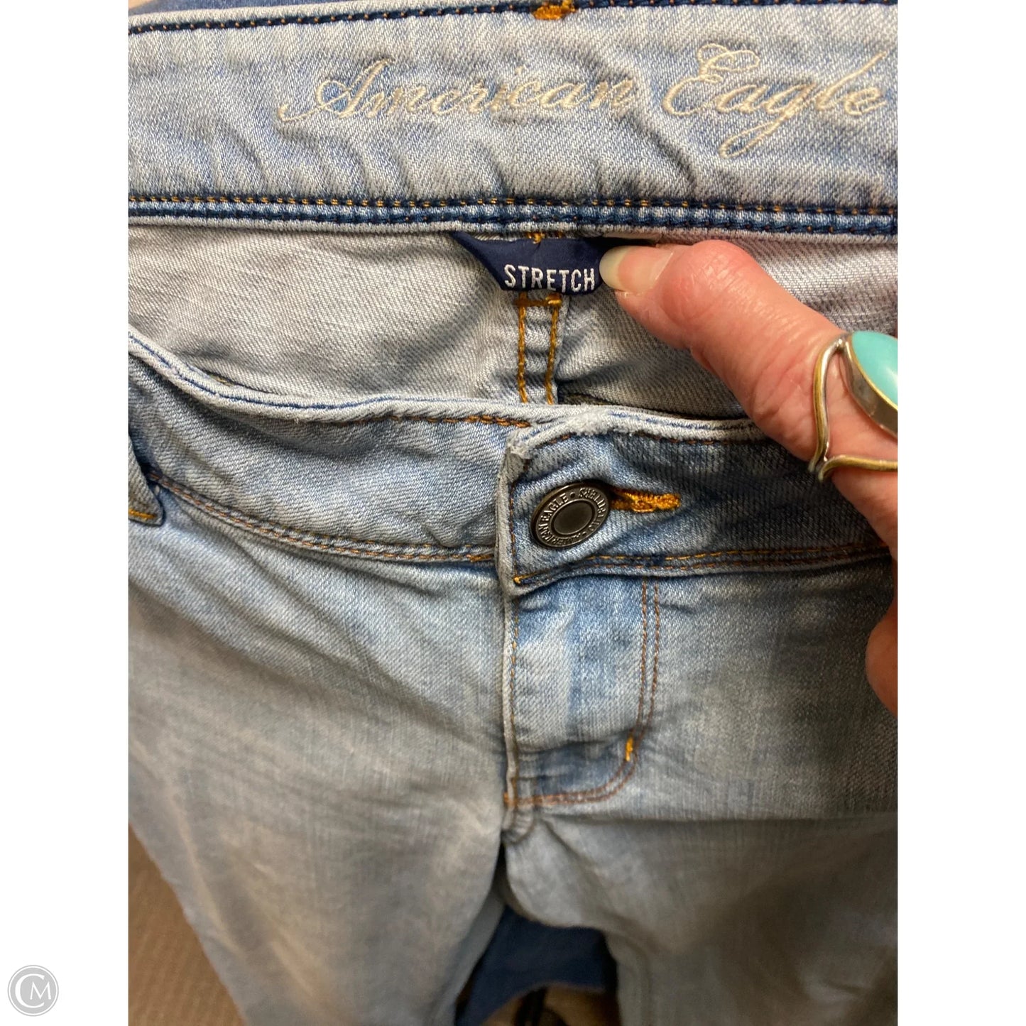 Jeans Boot Cut By American Eagle In Blue Denim, Size: 14