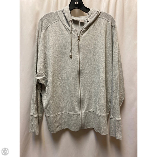 Sweatshirt Hoodie By Chicos In Grey, Size: Xl