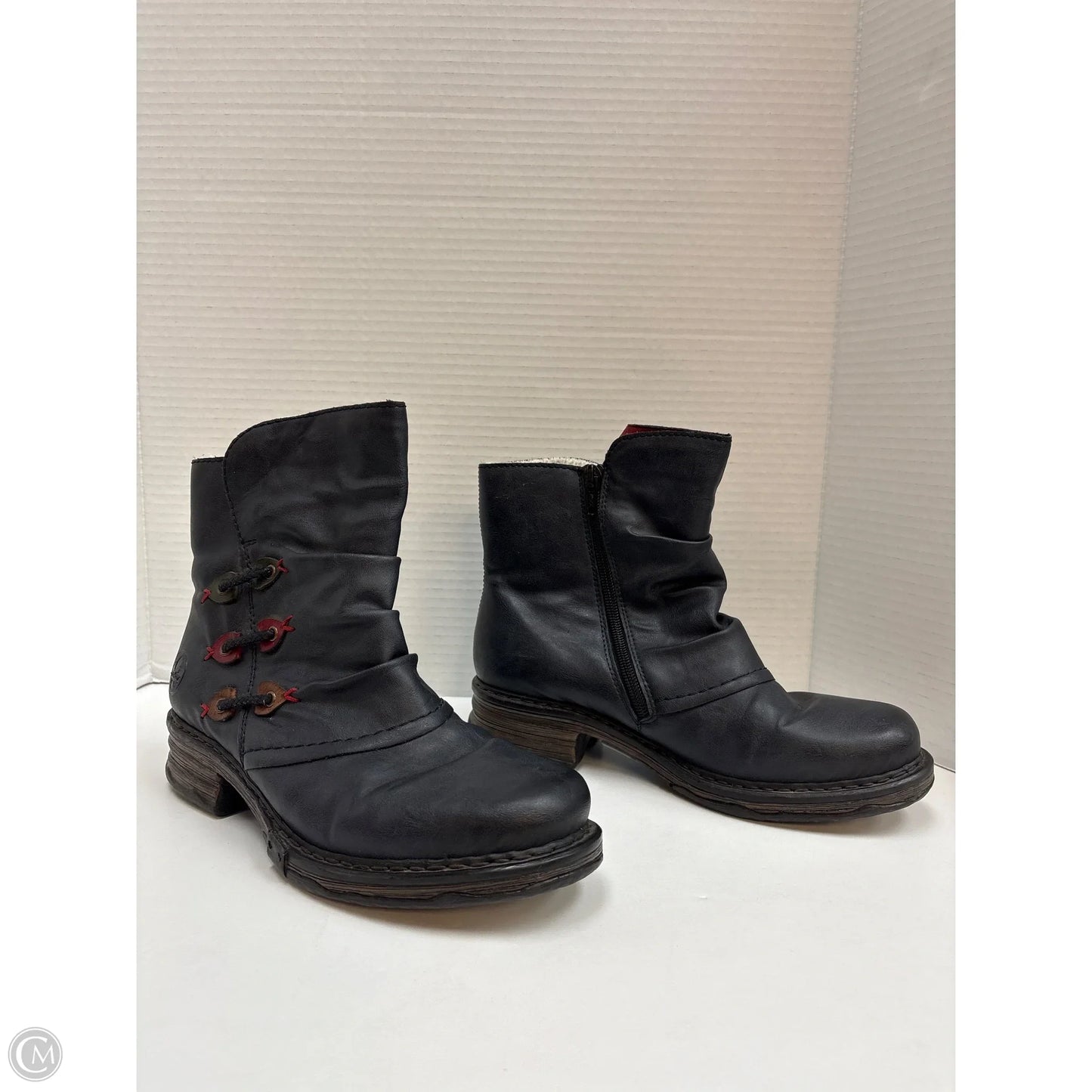 Boots Ankle Flats By Riekers In Navy, Size: 6.5