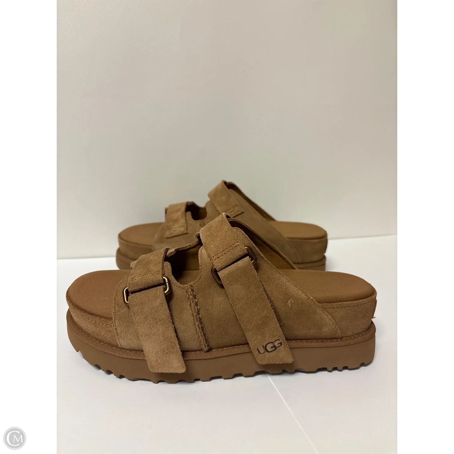 Sandals Designer By Ugg In Brown, Size: 10