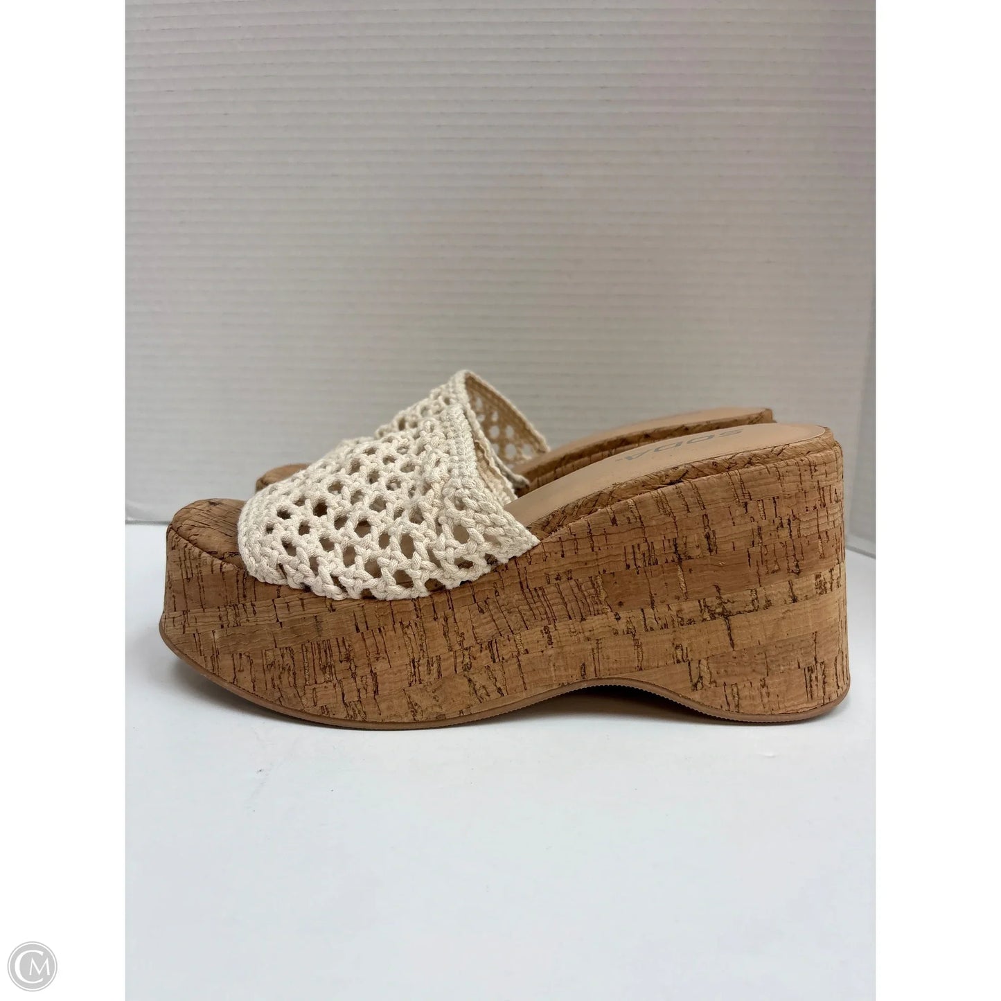 Sandals Heels Block By Soda In Cream, Size: 7