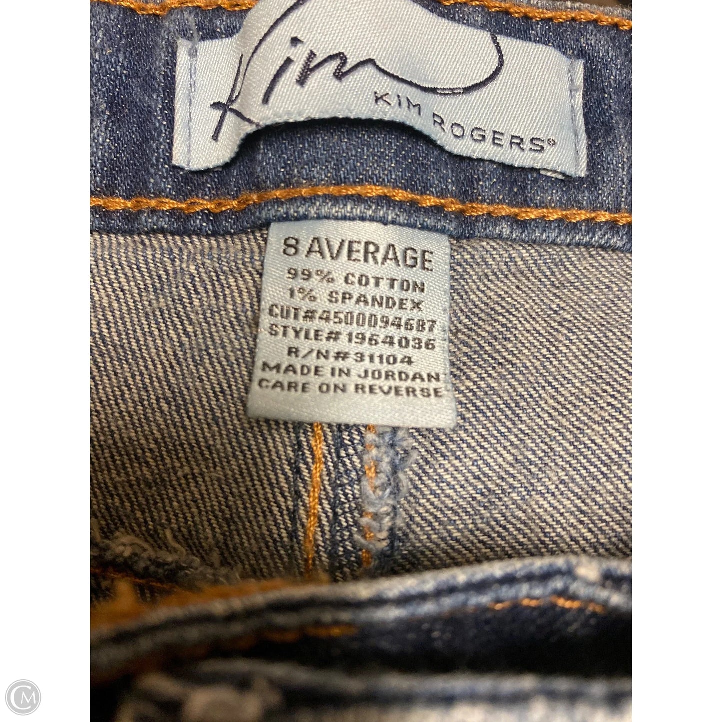 Jeans Straight By Kim Rogers In Blue Denim, Size: 8