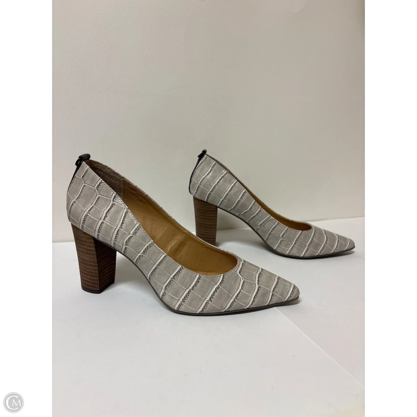 Shoes Heels Block By Ellen Tracy In Grey, Size: 7.5