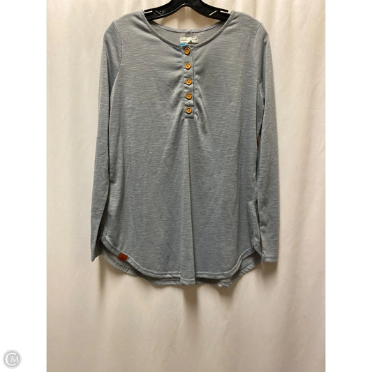 Top Long Sleeve By Simply Southern In Grey, Size: M