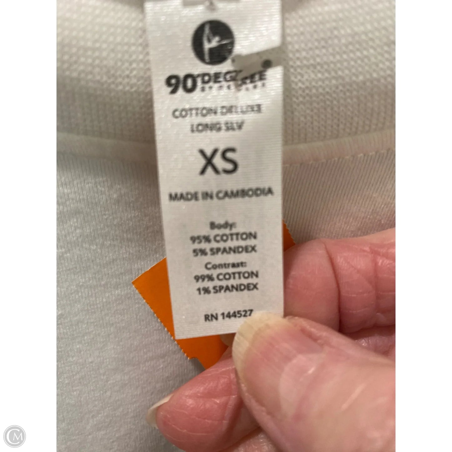 Athletic Top Long Sleeve Crewneck By 90 Degrees By Reflex In White, Size: Xs