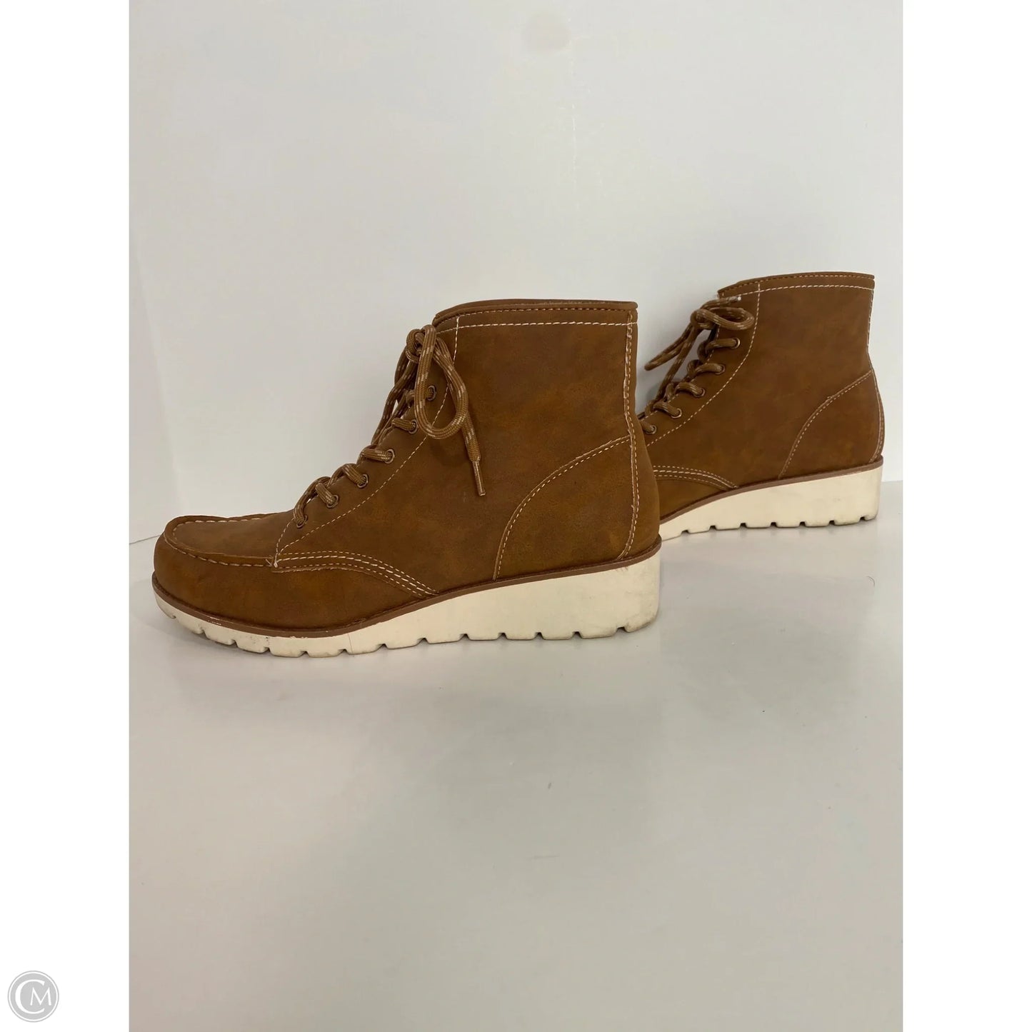 Boots Ankle Flats By St Johns Bay In Brown, Size: 8.5