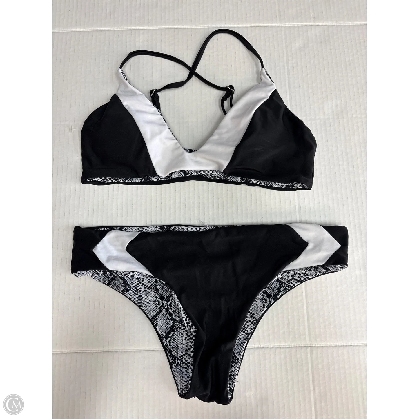 Swimsuit 2pc By Clothes Mentor In Black & White, Size: Xs